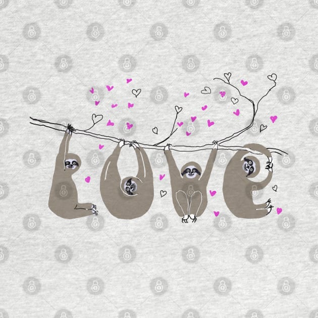 Sloth Love by CunninghamWatercolors